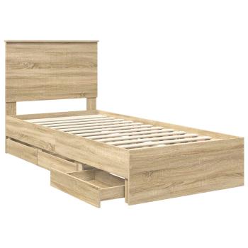 Bettrahmen Sonoma-Eiche 90 x 200 cm Ingenieurs Holz
