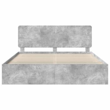 Bettrahmen mit Kopfteil Beton 180 x 200 cm Massives Kiefernholz