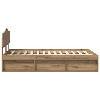 Bettrahmen mit Kopfteil Kunsthandwerk Eiche 120 x 200 cm