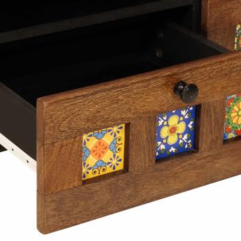 TV-Schränk mit Regal Walnuss 70 x 33,5 x 46 cm Massivholz Mango