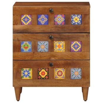 Nachttisch Braun 50 x 33 x 60 cm Massivholz Mango