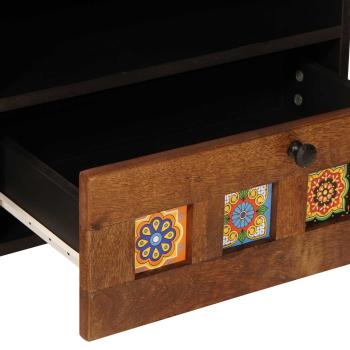 TV-Schränk mit Regal Walnuss 80 x 33,5 x 46 cm Massivholz Mango