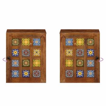 Badezimmer Hängeschrank mit Speicher Walnuss 38 x 33,5 x 48 cm