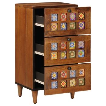 Sideboard Walnuss 40 x 33,5 x 75 cm Massivholz Mango