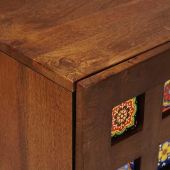 Sideboard mit Tür Walnuss 40 x 33,5 x 75 cm Massivholz Mango