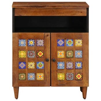 Sideboard mit Tür Walnuss 60 x 33,5 x 75 cm Massivholz Mango