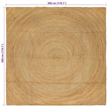 Teppich Braun 300 x 300 cm Jute