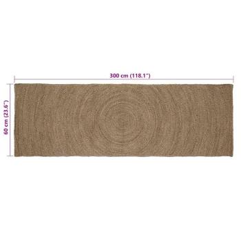 Teppich Grau 60 x 300 cm Jute