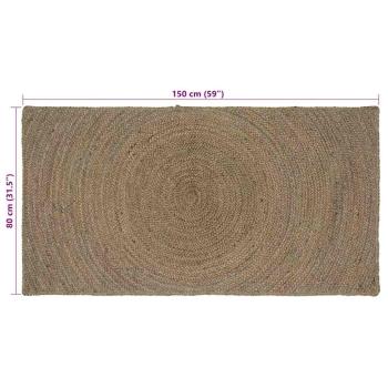 Teppich Grau 80 x 150 cm Jute