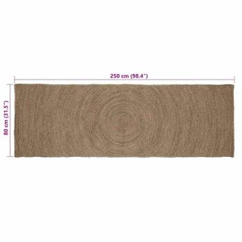 Teppich Grau 80 x 250 cm Jute