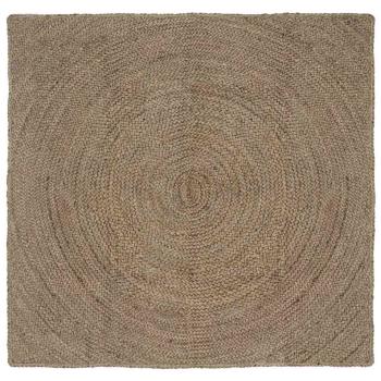 ARDEBO.de - Teppich Grau 120 x 120 cm Jute