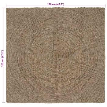 Teppich Grau 120 x 120 cm Jute