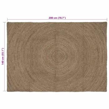 Teppich Grau 140 x 200 cm Jute