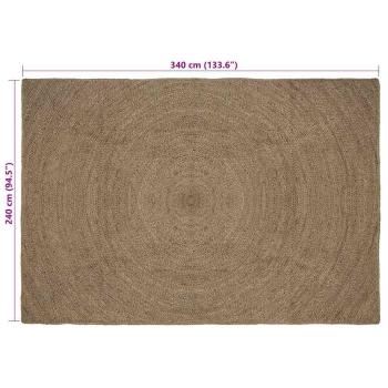Teppich Grau 240 x 340 cm Jute