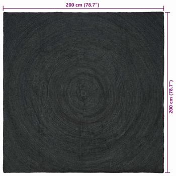 Teppich Dunkelgrau 200 x 200 cm Jute