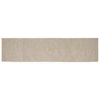 ARDEBO.de - Teppich Natürlich und Weiß 60 x 400 cm Jute