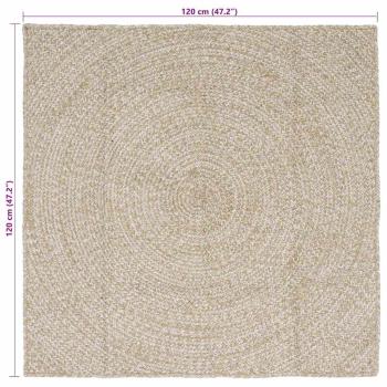 Teppich Natürlich und Weiß 120 x 120 cm Jute