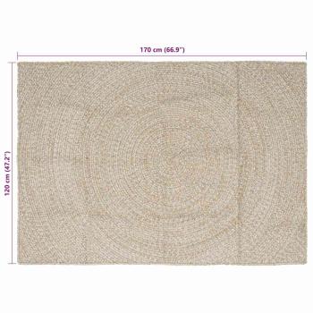 Teppich Natürlich und Weiß 120 x 170 cm Jute