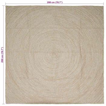Teppich Natürlich und Weiß 200 x 200 cm Jute