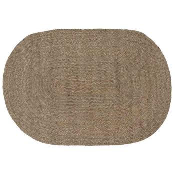 ARDEBO.de - Teppich Natürlich und Schwarz 300 x 300 cm Jute