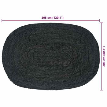 Bereichsteppiche Dunkelgrau 205 x 305 cm Jute