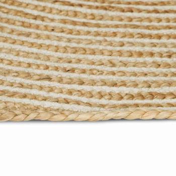 Teppich Natürlich und Weiß 160 x 160 cm Jute