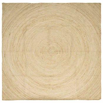 ARDEBO.de - Bereichsteppich Weiß 200 x 200 cm Jute