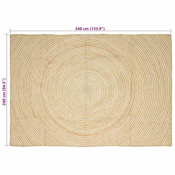 Teppich Natürlich und Weiß 240 x 340 cm Jute