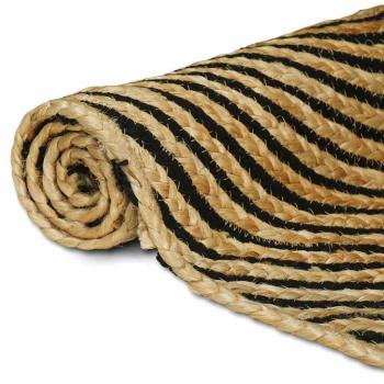 Teppich Natürlich und Schwarz 60 x 110 cm Jute