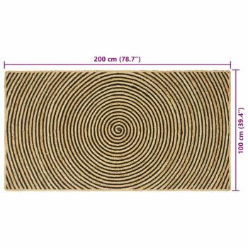 Bereichsteppiche Schwarz 100 x 200 cm Jute