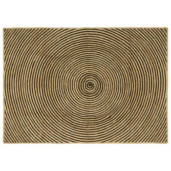 ARDEBO.de - Teppich Natürlich und Schwarz 140 x 200 cm Jute