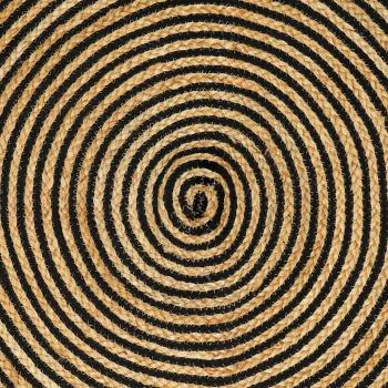Teppich Natürlich und Schwarz 240 x 240 cm Jute