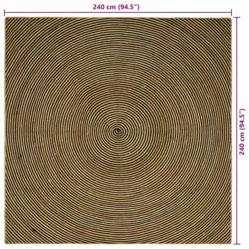 Teppich Natürlich und Schwarz 240 x 240 cm Jute