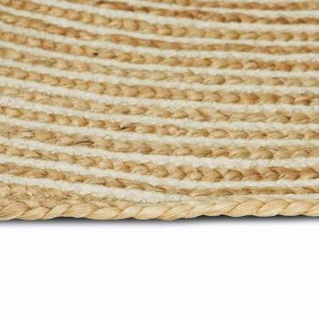 ARDEBO.de - Teppich Natürlich und Weiß 205 x 305 cm Jute