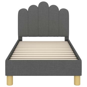 Kinderbettgestell mit Kopfteil Dunkelgrau 70 x 140 cm Stoff