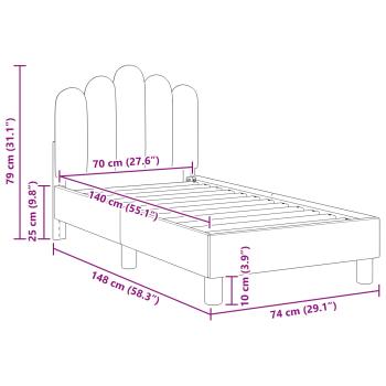 Kinderbettgestell mit Kopfteil Dunkelgrau 70 x 140 cm Stoff