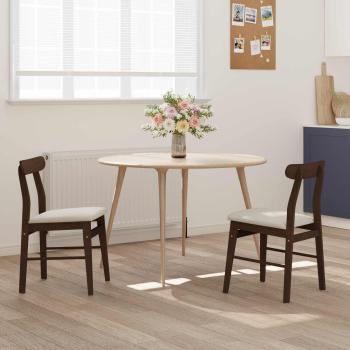 Esszimmerstuhl 2 pcs Hellbraun und hell Massives Gummiholz