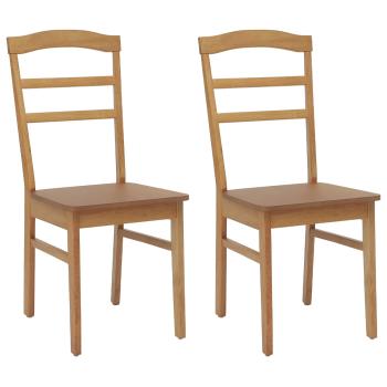 Esszimmerstuhl 2 pcs Natur Massives Gummiholz