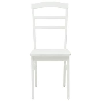 Esszimmerstuhl 2 pcs Weiß Massives Gummiholz