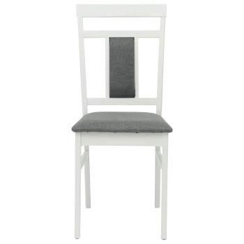 Esszimmerstuhl 2 pcs Weiß und Grau Massives Gummiholz