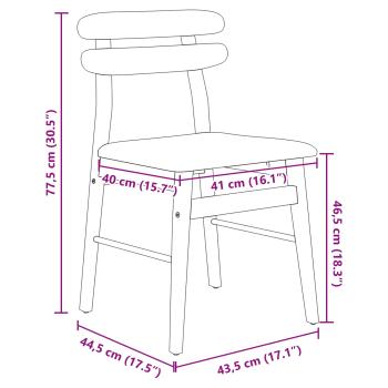 Esszimmerstuhl 2 pcs Weiß und Braun Massives Gummiholz