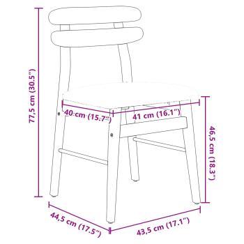 Esszimmerstuhl 2 pcs Natürlich und hell Massives Gummiholz