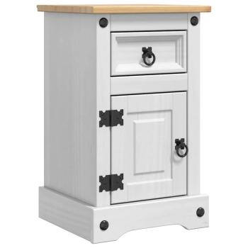 Nachttisch Weiß 35 x 32,5 x 58 cm Massives Kiefernholz