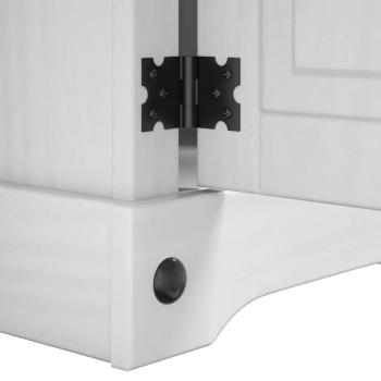 Nachttisch Weiß 35 x 32,5 x 58 cm Massives Kiefernholz