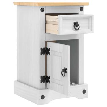 Nachttisch Weiß 35 x 32,5 x 58 cm Massives Kiefernholz