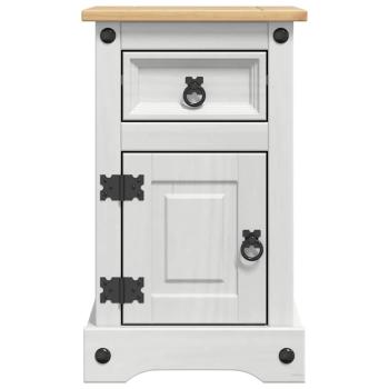 Nachttisch Weiß 35 x 32,5 x 58 cm Massives Kiefernholz