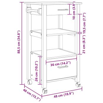 Küchentrolley Uni Schwarz