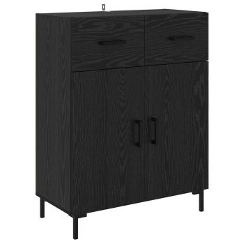 Sideboard Schwarz Eichen-Optik 69,5 x 34 x 90 cm Holzwerkstoff