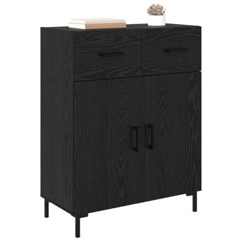 Sideboard Schwarz Eichen-Optik 69,5 x 34 x 90 cm Holzwerkstoff