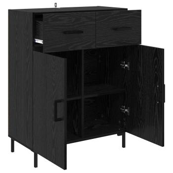 Sideboard Schwarz Eichen-Optik 69,5 x 34 x 90 cm Holzwerkstoff